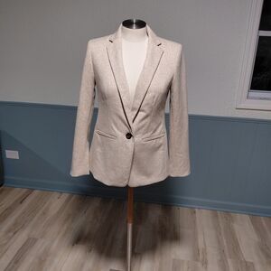 Ann Taylor Light Cream Patterned Blazer
